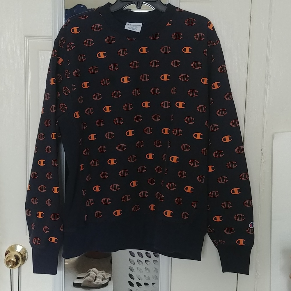 Champion Men’s Reverse Weave All Over Logo Sweatshirt